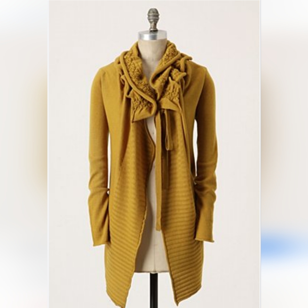 Anthropologie Moth mustard cardigan sweater